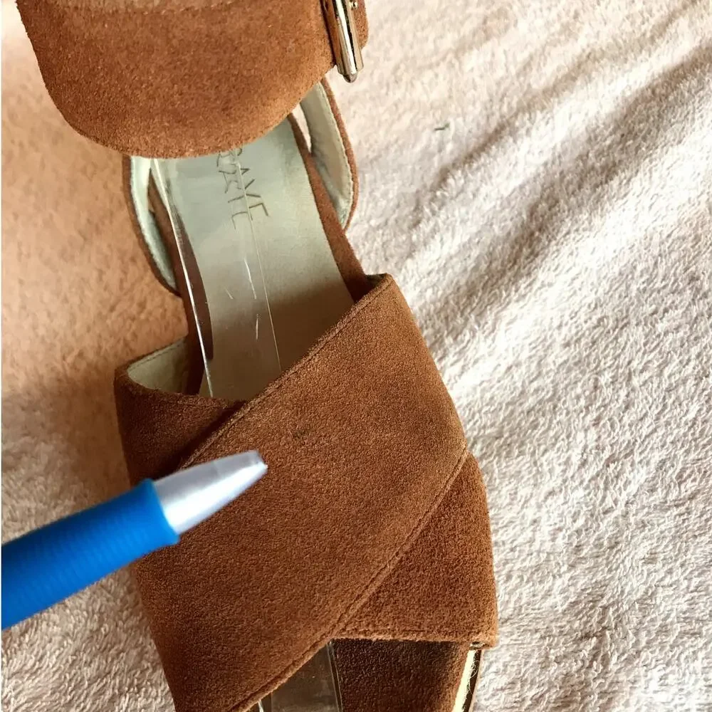 Raye Brown Suede Chunky Strappy Espadrille Sandals size 6